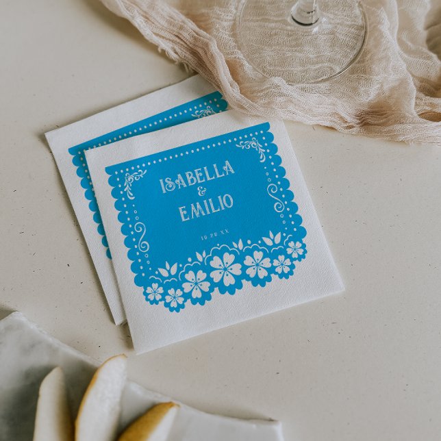 Servilleta De Papel Azul | Boda Papel Picado de México (Subido por el creador)