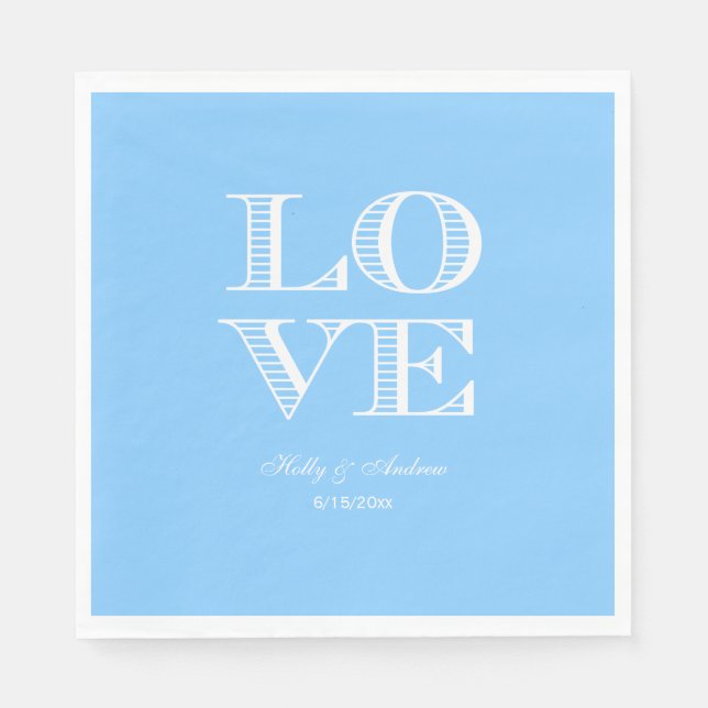 Servilleta De Papel Azul cielo, servilletas de amor blancas (Anverso)