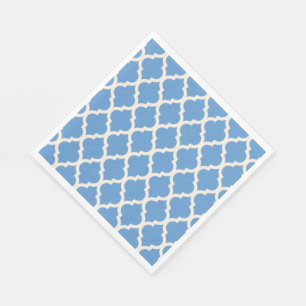 Servilleta De Papel Azul Claro y Cuatro Hojas Blanco Desvaído