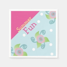 Servilleta De Papel Azul claro y rosa