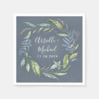 Azul color de agua Eucalyptus Greenery Wreath Boda