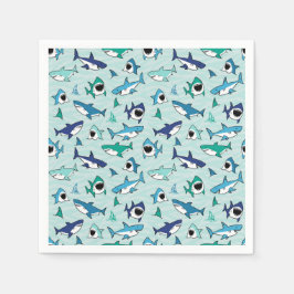 Servilleta De Papel Azul cumpleaños de tiburón