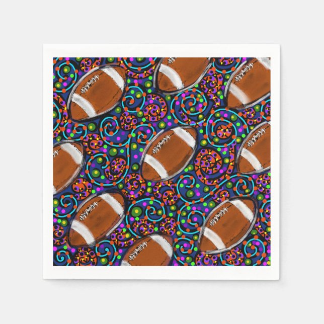 Servilleta De Papel Azul de arte de fútbol (Anverso)