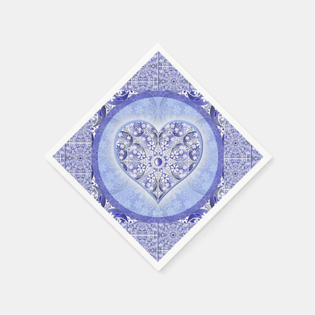 Servilleta De Papel Azul de encaje cerámico de Grecia (Borde)