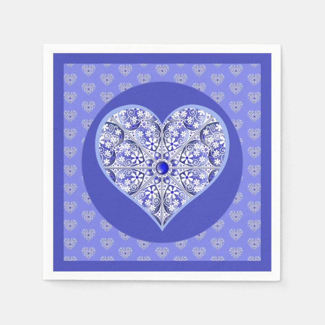 Servilleta De Papel Azul de encaje cerámico de Grecia (Anverso)