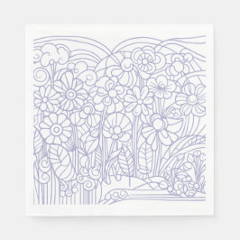 Servilleta De Papel Azul de flores