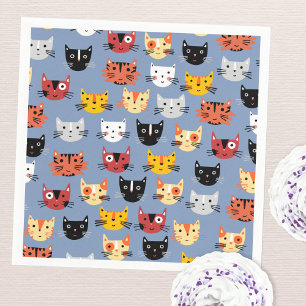 Servilleta De Papel Azul de gato gatito