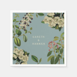 SERVILLETA DE PAPEL AZUL DE HUEVO DE PINO BOTÁNICO