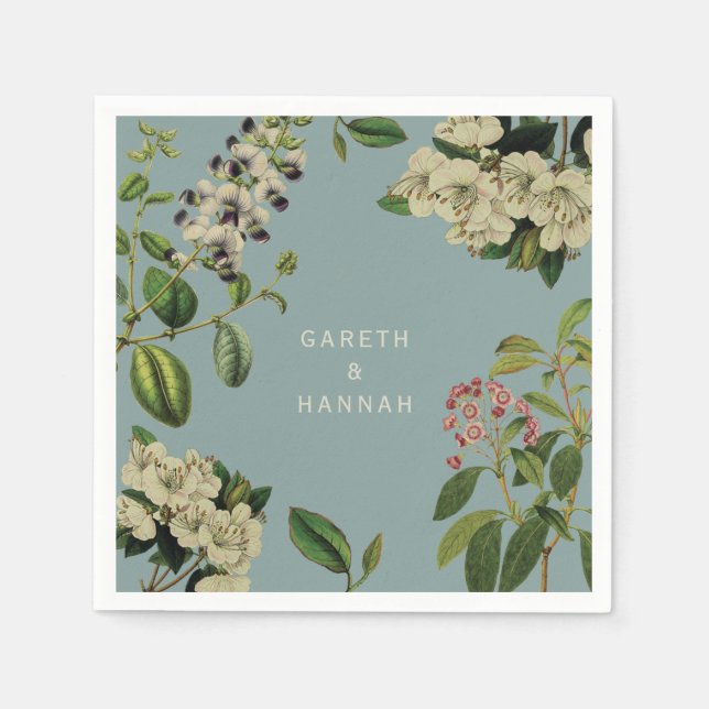 SERVILLETA DE PAPEL AZUL DE HUEVO DE PINO BOTÁNICO (Anverso)