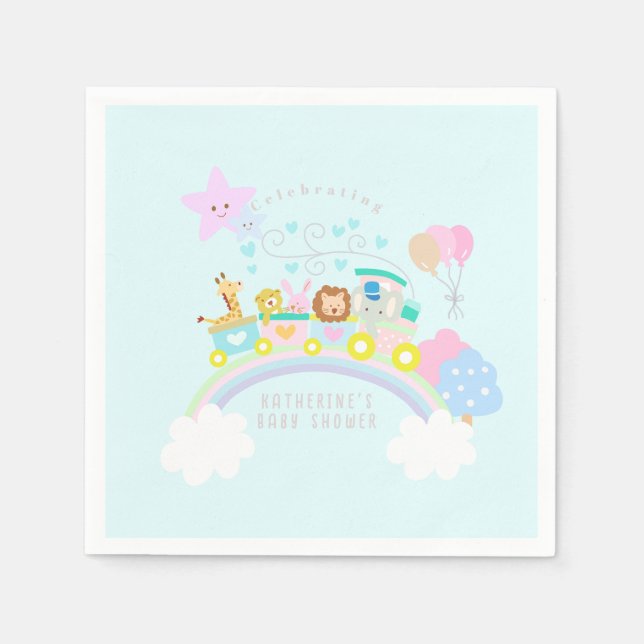 Servilleta De Papel Azul de los animales de entrenamiento (Anverso)