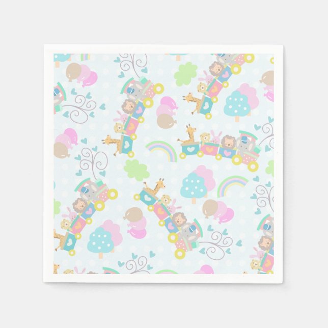 Servilleta De Papel Azul de los animales de entrenamiento (Anverso)