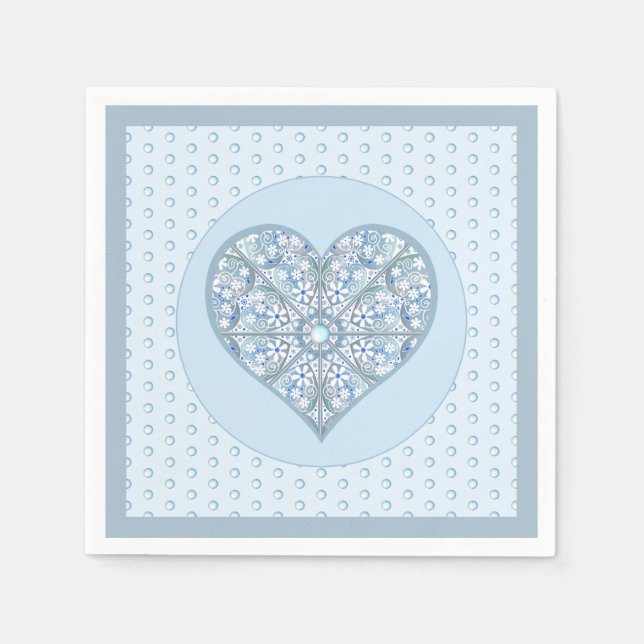 Servilleta De Papel Azul de luz de encaje cerámico (Anverso)