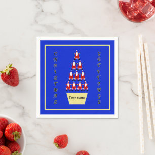 Servilleta De Papel Azul del árbol de navidad de Papá Noel