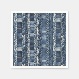 Servilleta De Papel Azul Dolorido Y Con Rastreo Jean Denim