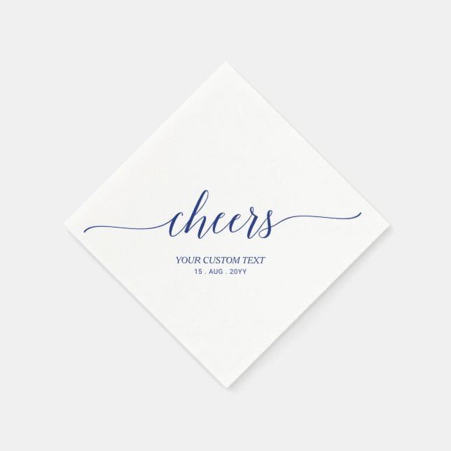 Servilleta De Papel Azul | Elegante y elegante Fiesta de Chetering (Borde)