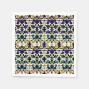 Servilleta De Papel Azul étnico, ikat beige