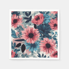 Servilleta De Papel Azul floral