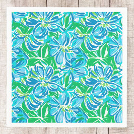 Servilleta De Papel Azul Floral Preppy / Fiesta de Flores Elegante