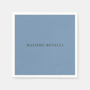 Servilleta De Papel Azul Gris Minimalista Legible Moderno Llano