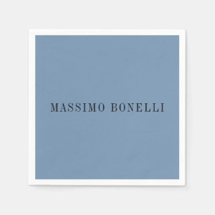 Servilleta De Papel Azul Gris Minimalista Legible Moderno Plano