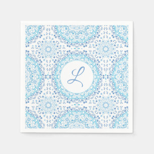 Servilleta de papel azul Mandala