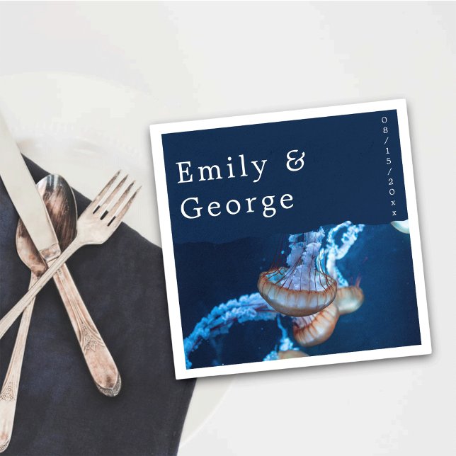 Servilleta De Papel Azul marino bajo el Boda náutico (Subido por el creador)