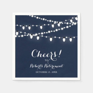 Servilleta De Papel Azul Marino   Fiesta de Jubilación Clásica Elegant