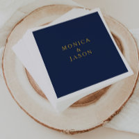 Azul marino Minimalista clásico | Boda de oro