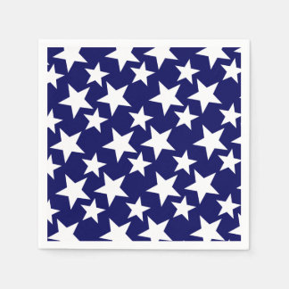 Servilleta De Papel Azul marino patriótico con estrellas blancas