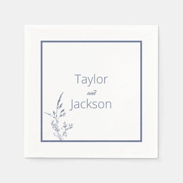 Servilleta De Papel Azul mínimo y Moda (Anverso)