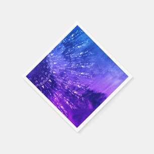 Servilleta De Papel Azul morado Mandala nubes Boho Bohemian