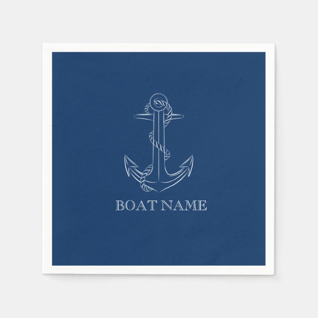 Servilleta De Papel Azul Nautical Spirit Anchor Navy (Anverso)
