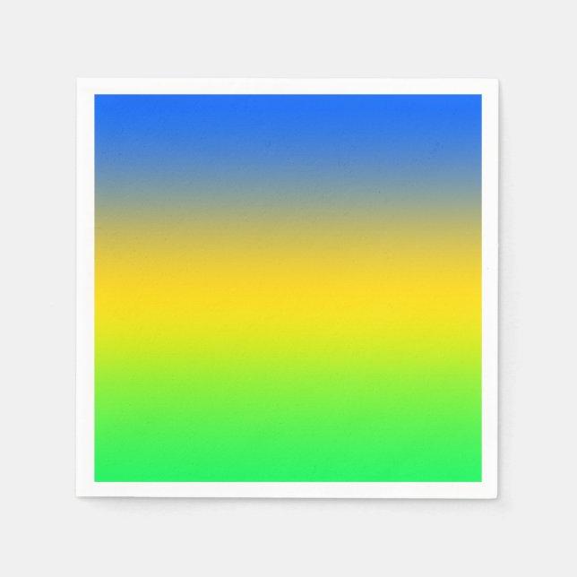 Servilleta De Papel Azul neón, amarillo, gradiente verde, oscuro. (Anverso)