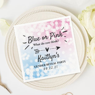 Servilleta De Papel ¿Azul O Rosa Moderno? Fiesta de Revelación de Géne