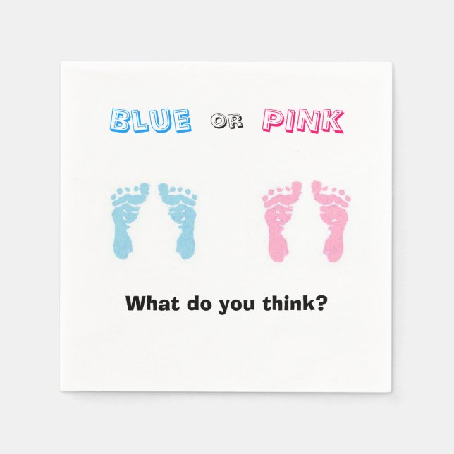Servilleta De Papel "¿Azul o Rosa?" Servilletas de papel (Anverso)