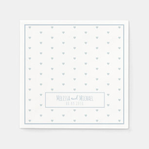 Servilleta De Papel azul pálido patrón de corazones pequeños en boda b