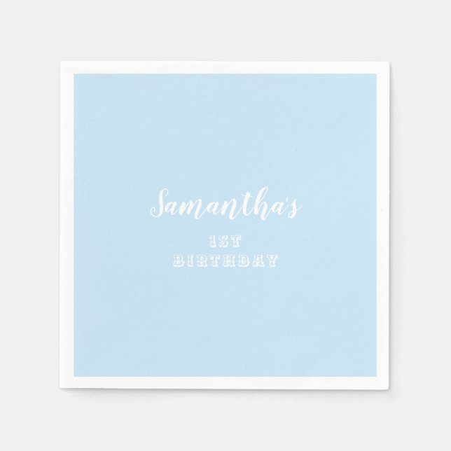 Servilleta De Papel Azul Pastel simple (Anverso)