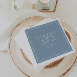 Servilleta De Papel Azul turbio | Ducha de novia clásica<br><div class="desc">Perfecto para las duchas de novias de primavera o verano en el jardín,  este elegante diseño cuenta con un doble borde cuadrado sobre un suave fondo azul polvoriento. Personalice estas servilletas de ducha de novia con el nombre del evento,  la fecha y el año.</div>