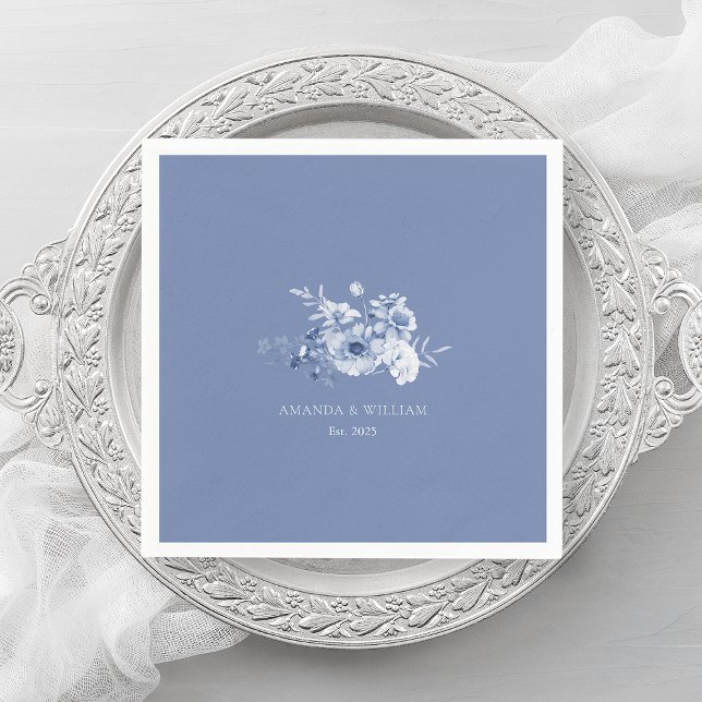 Servilleta De Papel Azul turbio "Este. Napkins Boda de 2025" (Subido por el creador)