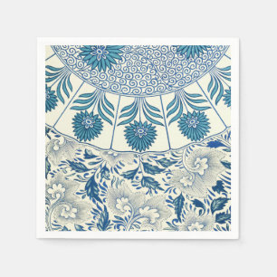 Servilleta De Papel Azul Vintage Floral Asiático: Chinoiserie Antiguo