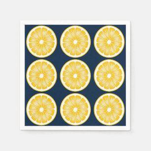 Servilleta De Papel Azul y amarillo de la Marina de Limón Moderna