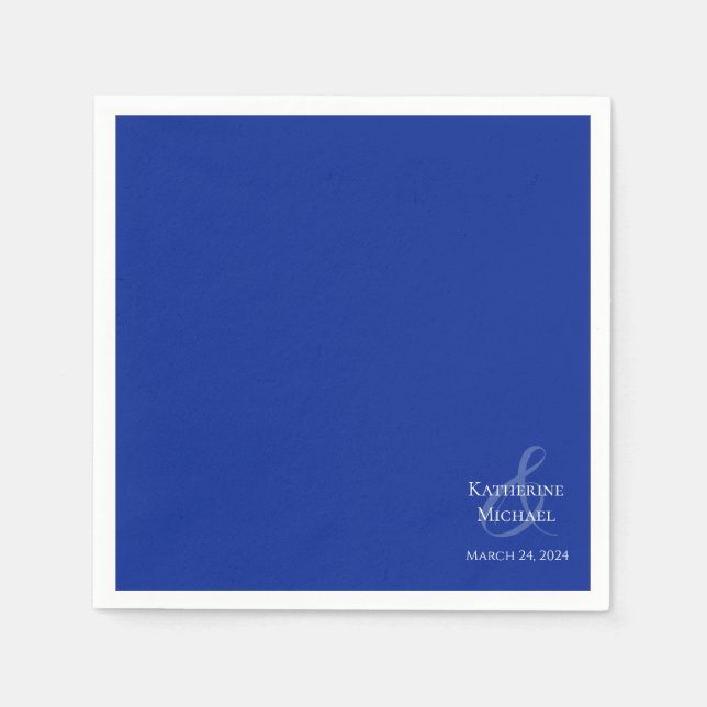 Servilleta De Papel Azul y blanco-Boda moderno- (Anverso)