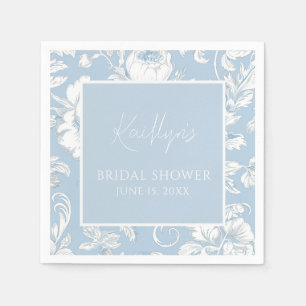 Servilleta De Papel Azul y Blanco Chinoiserie Floral