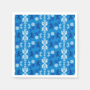 Servilleta De Papel Azul y Blanco Escocés