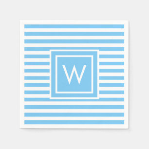 Servilleta De Papel Azul y franja blanca del bebé personalizado
