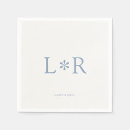 Servilleta De Papel Azul y marfil agitados | Moderno y elegante