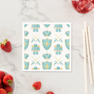 Servilleta De Papel Azul y oro acuarela Principito Cumpleaños