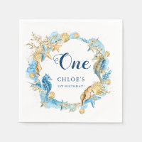 Azul y oro bajo el cumpleaños del mar