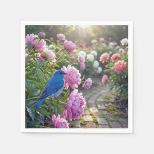 Servilleta De Papel Azulejo en una Peonía Rosa