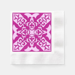 Servilleta De Papel Azulejo marroquí - magenta y rosa